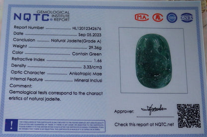 Certified Icy Blue Water Green Burma 100% Natural A Jade jadeite Pendant Guanyin Kwan Yin Dragon Flower Necklace 观音 633868  TN
