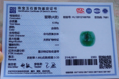 Certified Green 100% Natural A Jade Circle Bead Donut Necklace 路路通 528454  TN