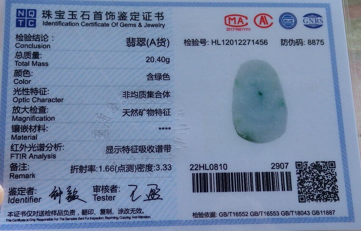 Certified Green Burma 100% Natural A Jade jadeite Pendant Sakyamuni Buddha God 5 Dragon Necklace 574365 TN