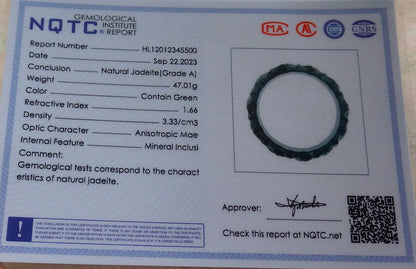 Certified Icy Blue Water Green Burma 100% Natural A JADE Jadeite Flower Bangle Bracelet 55 mm 635396  AS