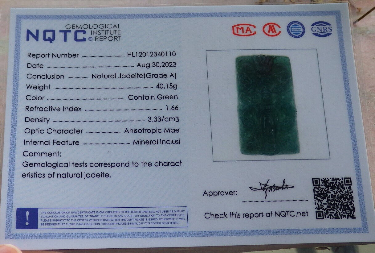 Certified Icy Green Burma 100% Natural A Jade jadeite Pendant Shakyamuni Buddha God 9 Dragon Necklace 释迦牟尼 633832  TN