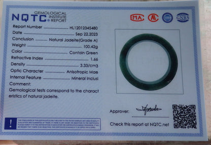 Certified Icy Green Burma 100% Natural A JADE Jadeite Dragon Phoenix Bangle Bracelet 64 mm 手镯 633660  TN