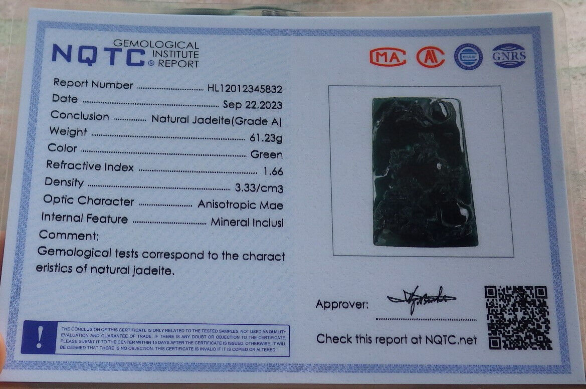 Atestita Glacia Blua Akvo Birmo 100% Natura A Jadejadeito Pendanta Pejzaĝa Pentrado Arba Koliero 山水画 634473 TN