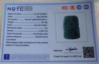 Certified Icy Green Burma 100% Natural A Jade jadeite pendant Buddha God Acalanatha Dragon Necklace 不动明王 634427  TN