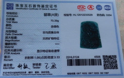 Certified Icy Green Burma 100% Natural A Jade jadeite Pendant Dragon Ruyi Necklace 生意兴隆 574732 TN
