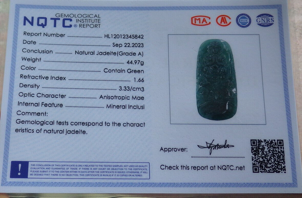 Atestita Glacia Blua Akvo Birmo 100% Natura A Jadejadeito Pengante Pejzaĝa pentraĵo Guanyin Kwan Yin Arba Koliero 山水画 634395 TN