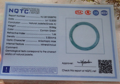 Atestita Verda Birmo 100% Natura A JADO Jadeita Ronda Brakringo 59,3 mm 手镯 633463 TN