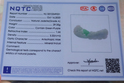 Certified Green Burma 100% Natural A Jade jadeite Pendant Frog Toad Lotus Flower Leaf Necklace 招财蟾 636959  TN