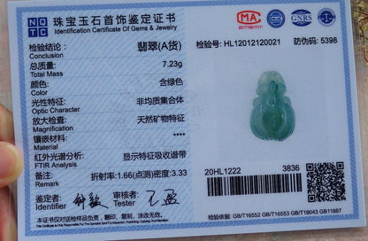 Certified Green 100% Natural A Jade jadeite Pendant Bee Necklace 蜜蜂 524228  TN