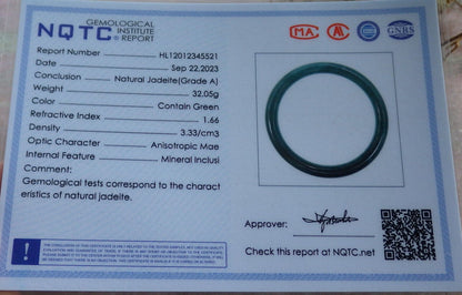 Certified Icy Blue Water Burma 100% Natural A JADE Jadeite Circle Bangle Bracelet 58 mm 手镯 633770  TN