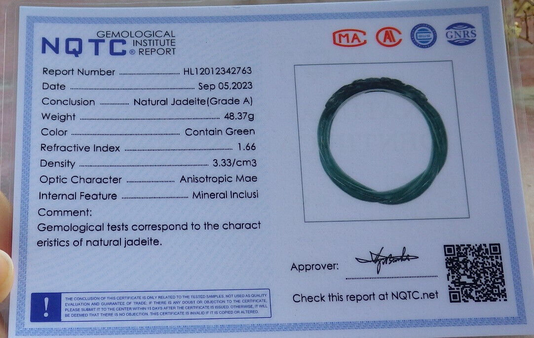 Certified Icy Blue Water Green Burma 100% Natural A JADE Jadeite Flower Knotted Bangle Bracelet 56.5 mm 手镯 632789  TN