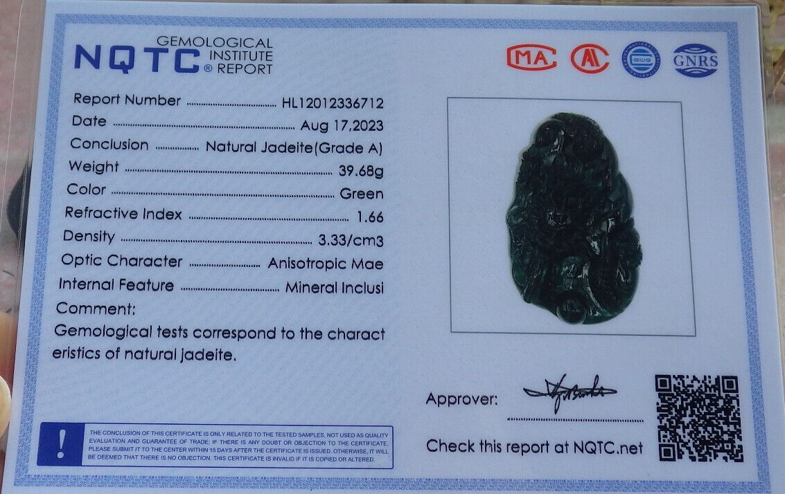 Atestita Glacia Blua Akvo Verda Birmo 100% Natura A Jadejadeita Pendanta Drako-Perlo-Koliero 生意兴隆 632763 TN