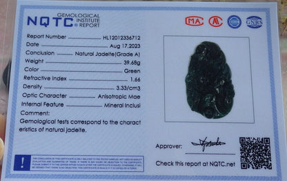 Atestita Glacia Blua Akvo Verda Birmo 100% Natura A Jadejadeita Pendanta Drako-Perlo-Koliero 生意兴隆 632763 TN