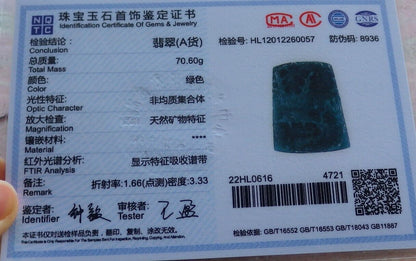 Certified Icy Green Burma 100% Natural A Jade jadeite Pendant Dragon Bead 生意兴隆 574895 TN