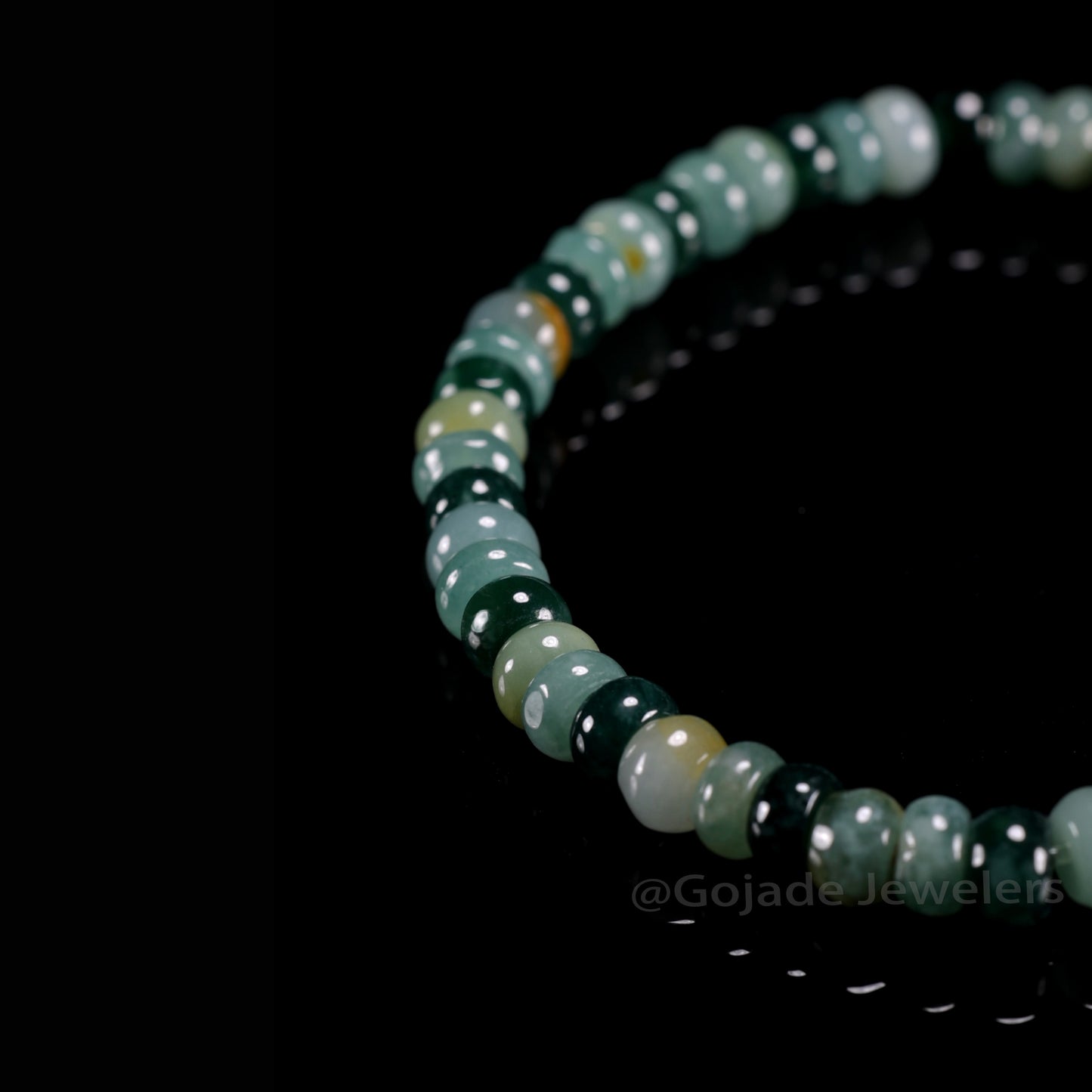 The Abacus Bead Mixed Colors Bracelet 100% Natural Burma Jade Jadeite With Certificated