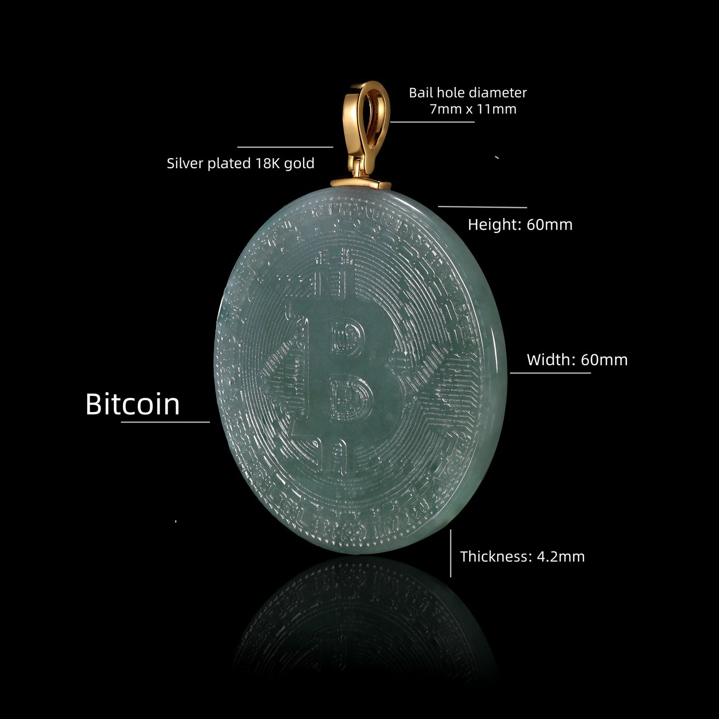 The Bitcoin Jadeite 100% Natural Burma Jade Jadeite With Certificated (S925 Silver Buckle)