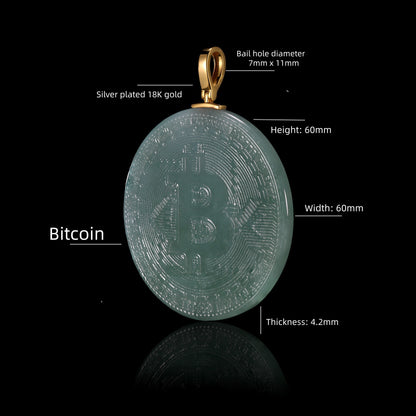 The Bitcoin Jadeite 100% Natural Burma Jade Jadeite With Certificated (S925 Silver Buckle)