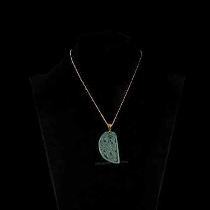 The Dragon & Phoenix Jadeite 100% Natural Burma Jade Jadeite With Certificated (S925 Silver Buckle)