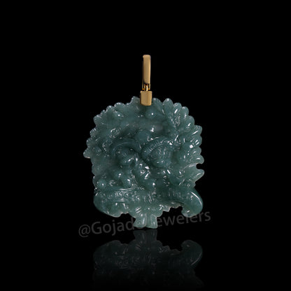 The Mickey Mouse Jadeite 100% Natural Burma Jade Jadeite With Certificated (S925 Silver Buckle)