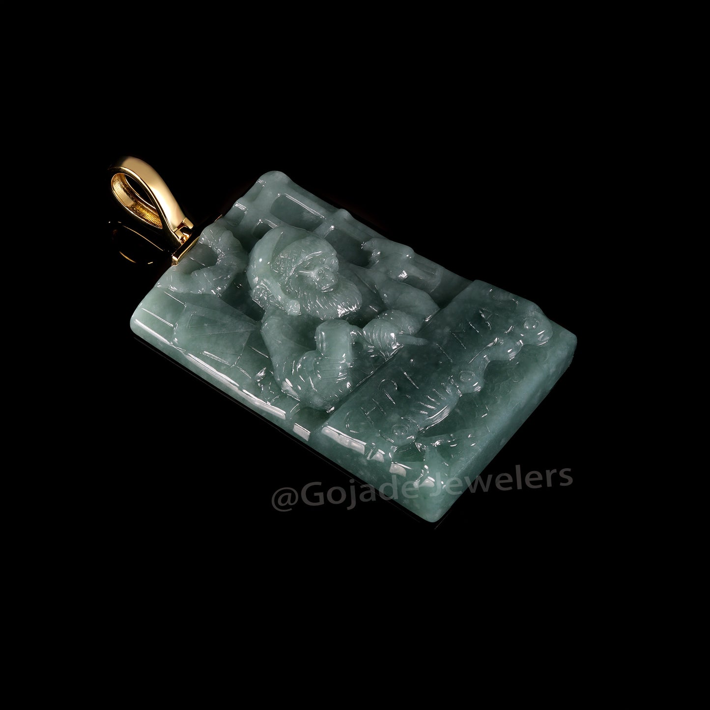 The Christmas Santa Claus Jadeite 100% Natural Burma Jade Jadeite With Certificated (S925 Silver Buckle)