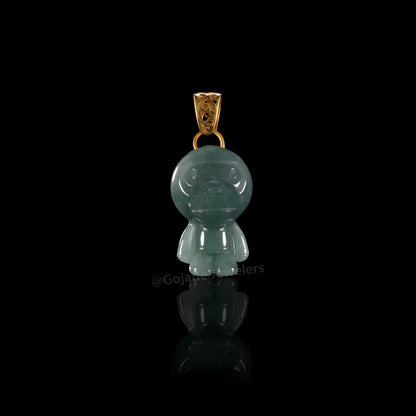The Big Mouth Monkey Jadeite 100% Natural Burma Jade Jadeite With Certificated (S925 Silver Buckle)