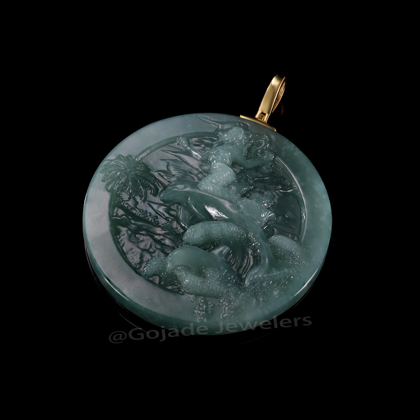 The Mermaid Jadeite 100% Natural Burma Jade Jadeite With Certificated (S925 Silver Buckle)
