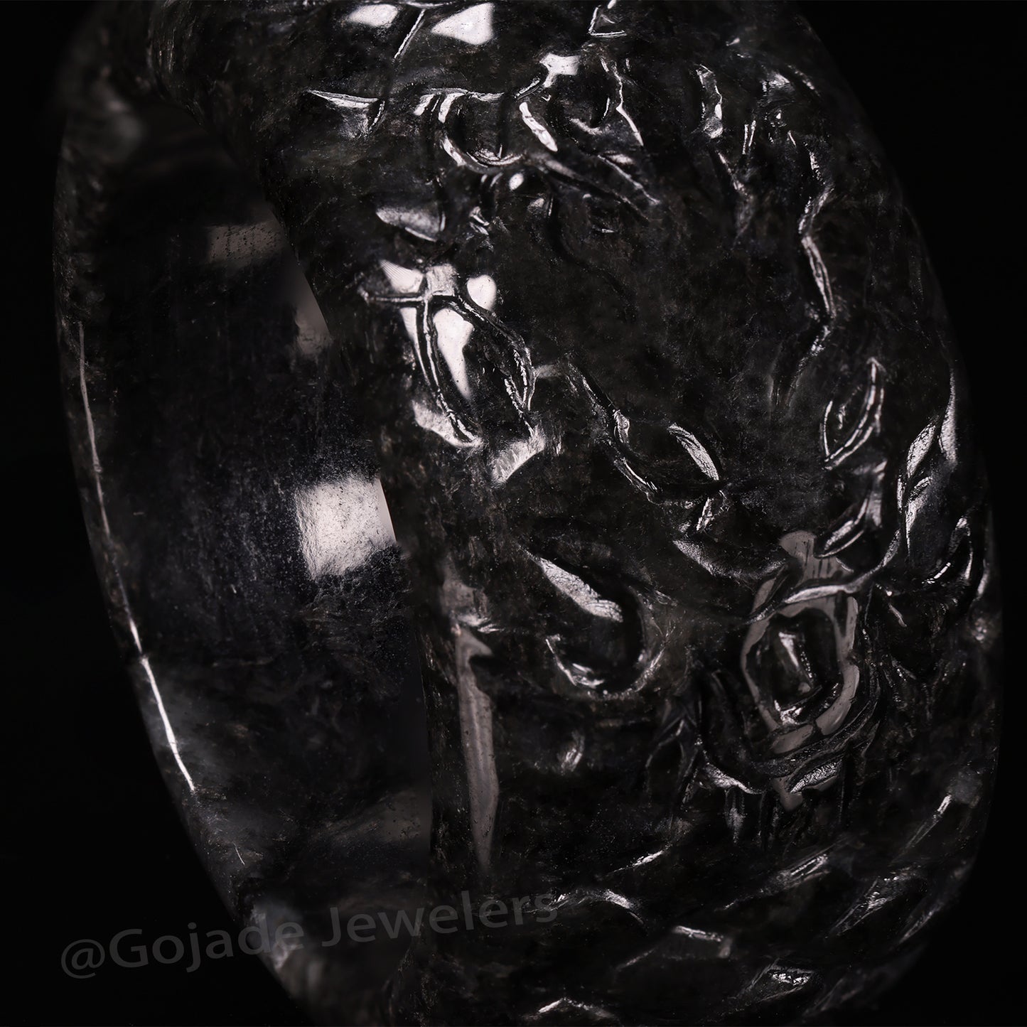 Certified Dragon Ring Burma 100% Natural A JADE Jadeite Circle RING 龙戒指 US