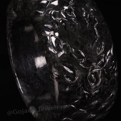 Certified Dragon Ring Burma 100% Natural A JADE Jadeite Circle RING 龙戒指 US