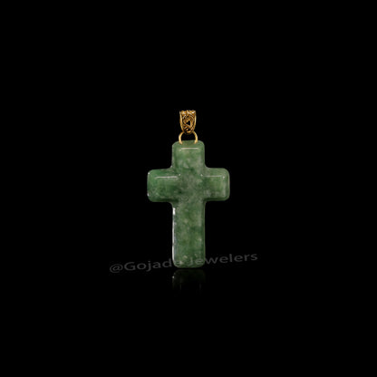 The Cross Jadeite 100% Natural Burma Jade Jadeite With Certificated (S925 Silver Buckle)