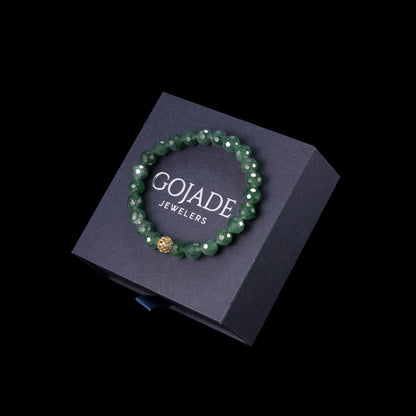 The 100% Natural Blue Diamond Cut Bead Jade Jadeite Bracelet b23