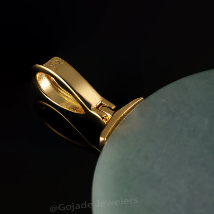 The Mickey Mouse Jadeite 100% Natural Burma Jade Jadeite With Certificated (S925 Silver Buckle)