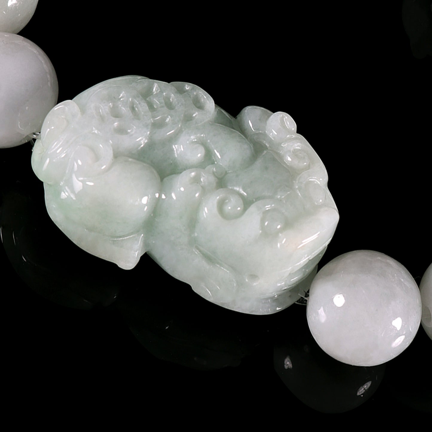 The Pixiu Bead Bracelet 100% Natural Jade Jadeite With Certificated