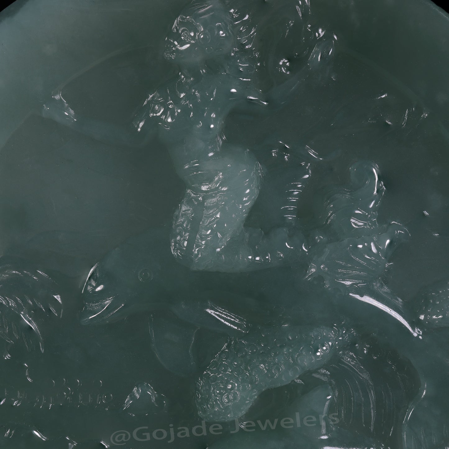 The Mermaid Jadeite 100% Natural Burma Jade Jadeite With Certificated (S925 Silver Buckle)