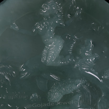 The Mermaid Jadeite 100% Natural Burma Jade Jadeite With Certificated (S925 Silver Buckle)