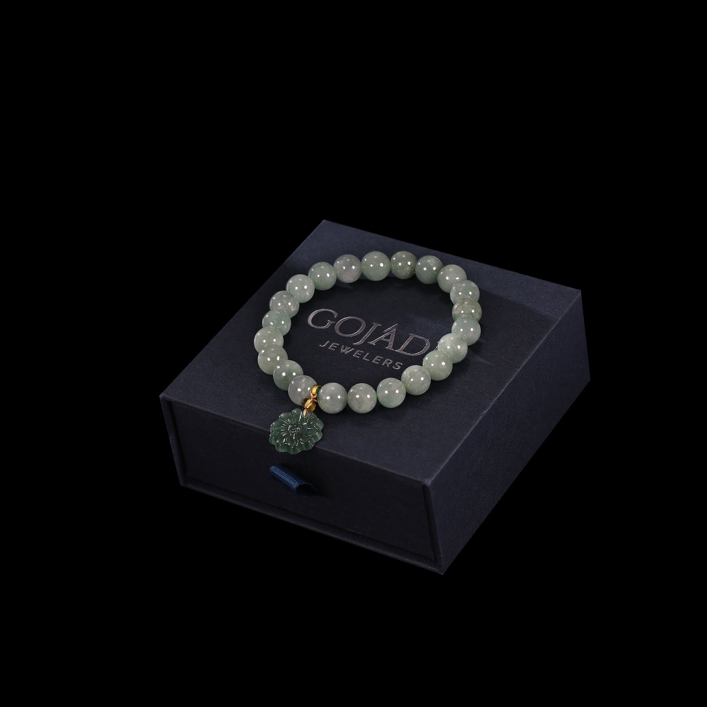 The Flower Bead Bracelet 100% Natural Jade Jadeite With Certificated