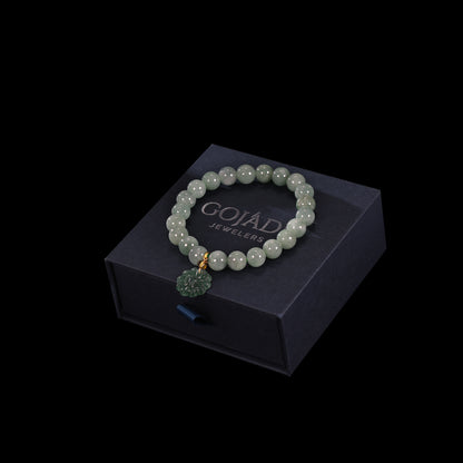 The Flower Bead Bracelet 100% Natural Jade Jadeite With Certificated