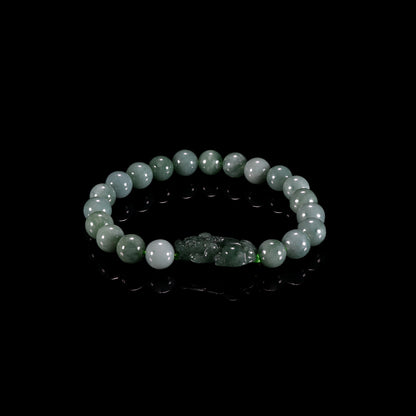 The Pixiu Bead Bracelet 100% Natural Jade Jadeite With Certificated