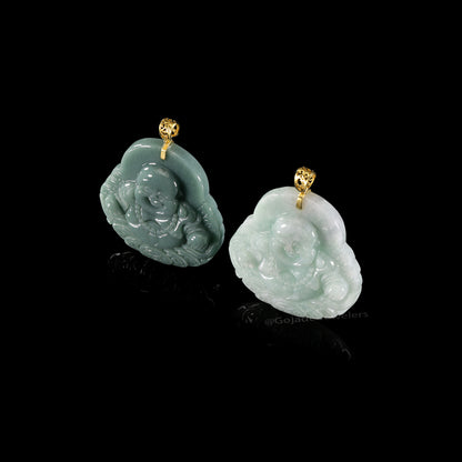 The Buddha Jadeite 100% Natural Burma Jade Jadeite With Certificated (S925 Silver Buckle)