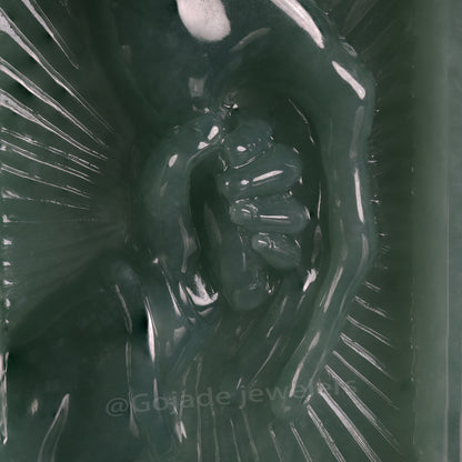 The Hand in hand Jadeite 100% Natural Burma Jade Jadeite With Certificated (S925 Silver Buckle)