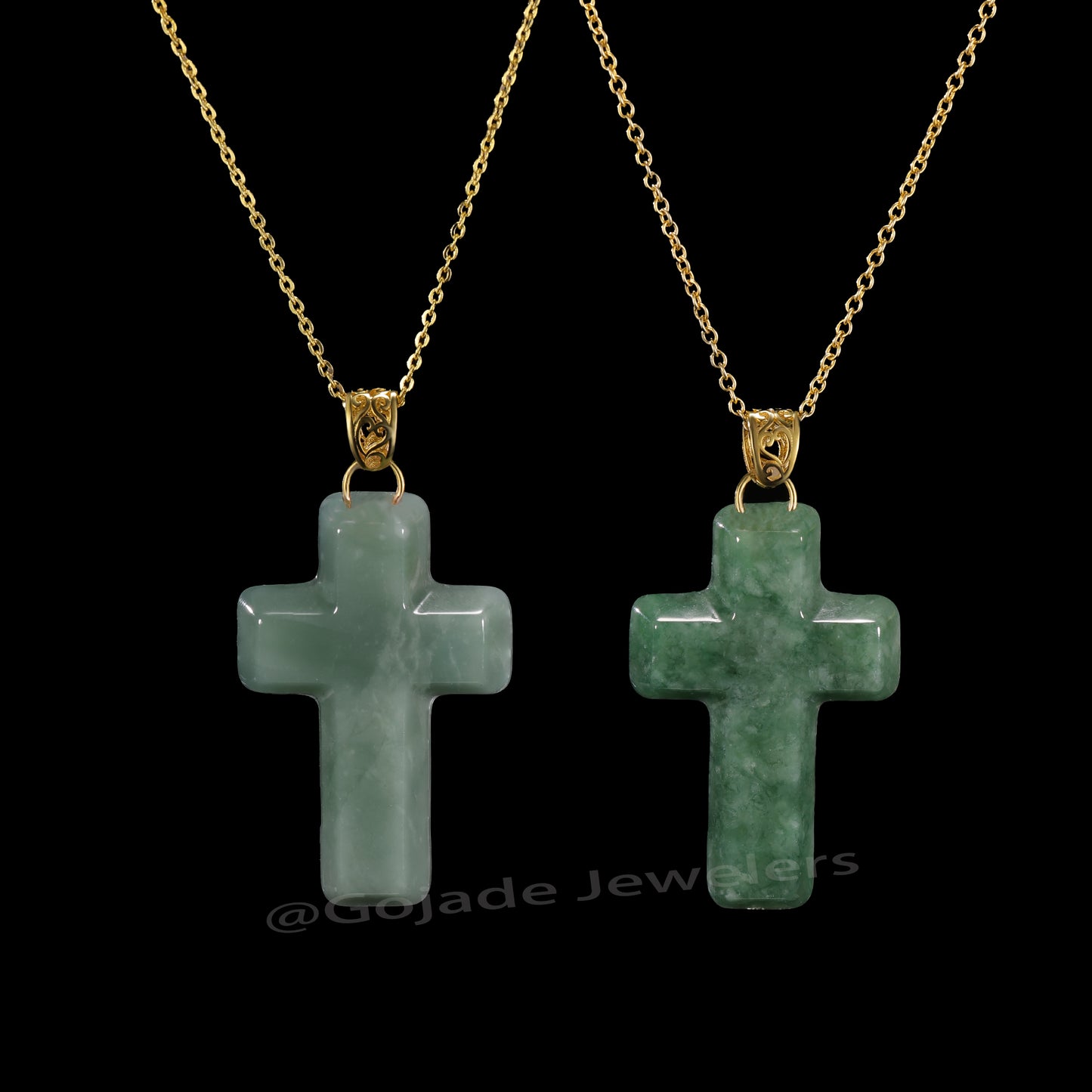 The Cross Jadeite 100% Natural Burma Jade Jadeite With Certificated (S925 Silver Buckle)