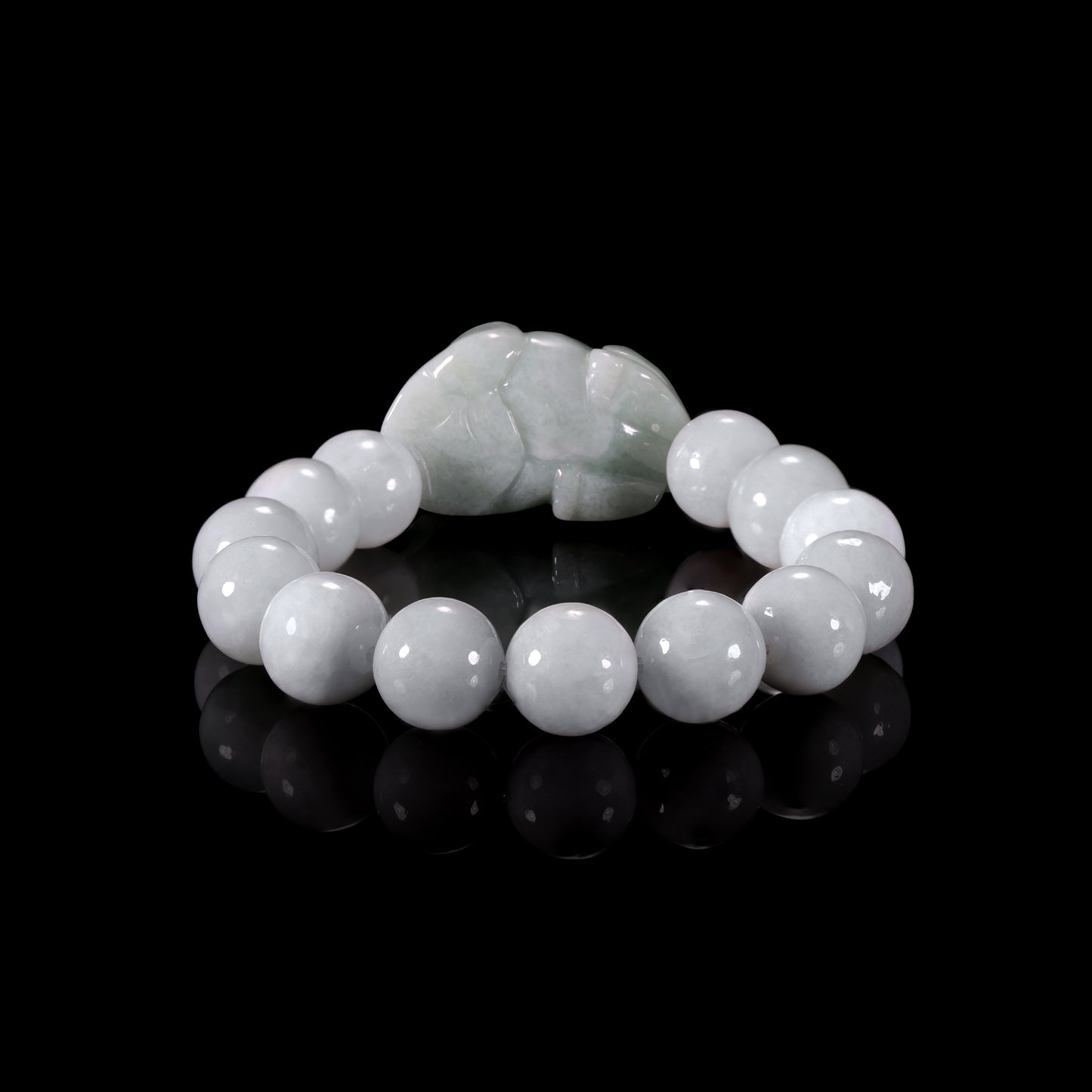 The Pixiu Bead Bracelet 100% Natural Jade Jadeite With Certificated