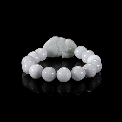 The Pixiu Bead Bracelet 100% Natural Jade Jadeite With Certificated