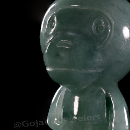 The Big Mouth Monkey Jadeite 100% Natural Burma Jade Jadeite With Certificated (S925 Silver Buckle)