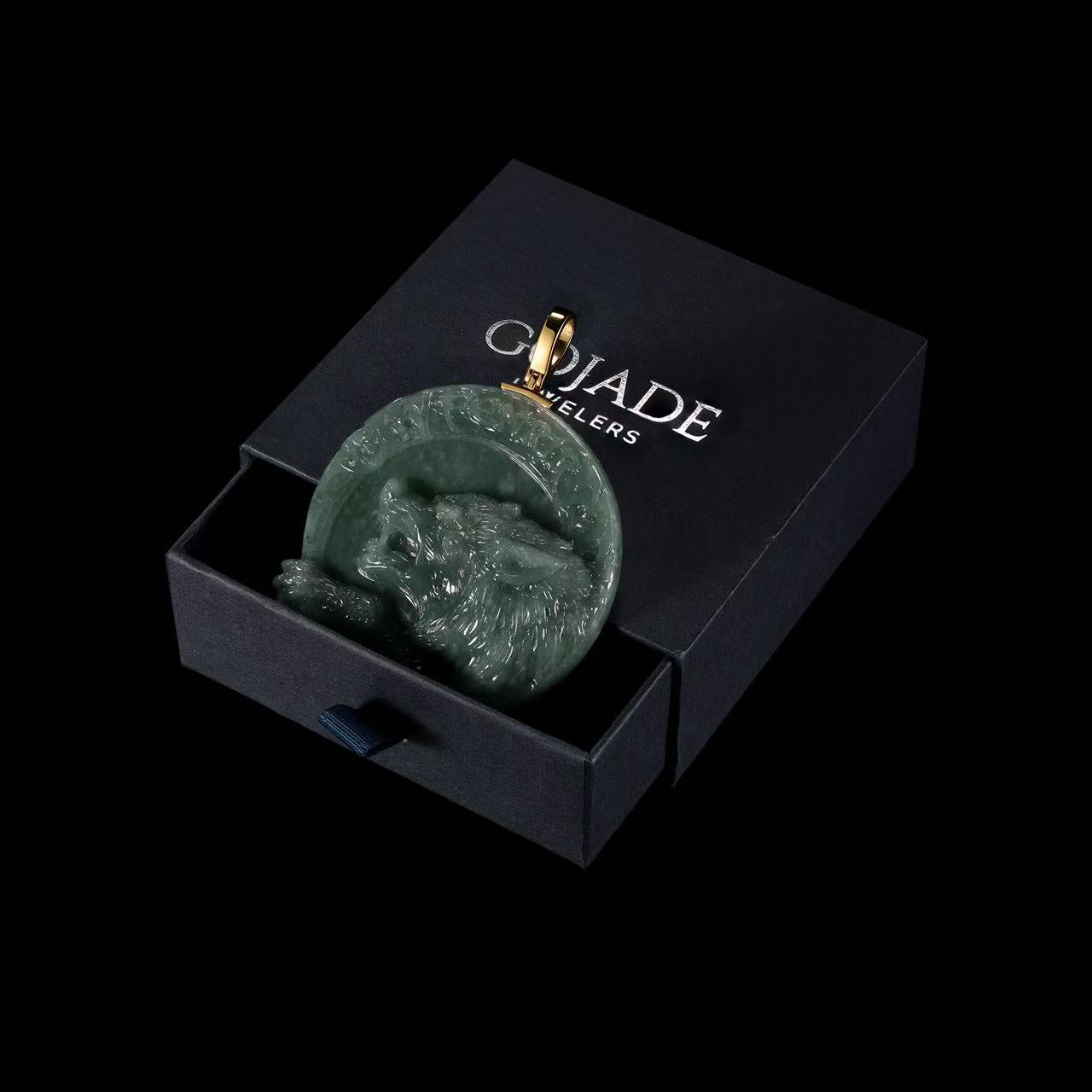 The Werewolf Jadeite 100% Natural Burma Jade Jadeite With Certificated (S925 Silver Buckle)
