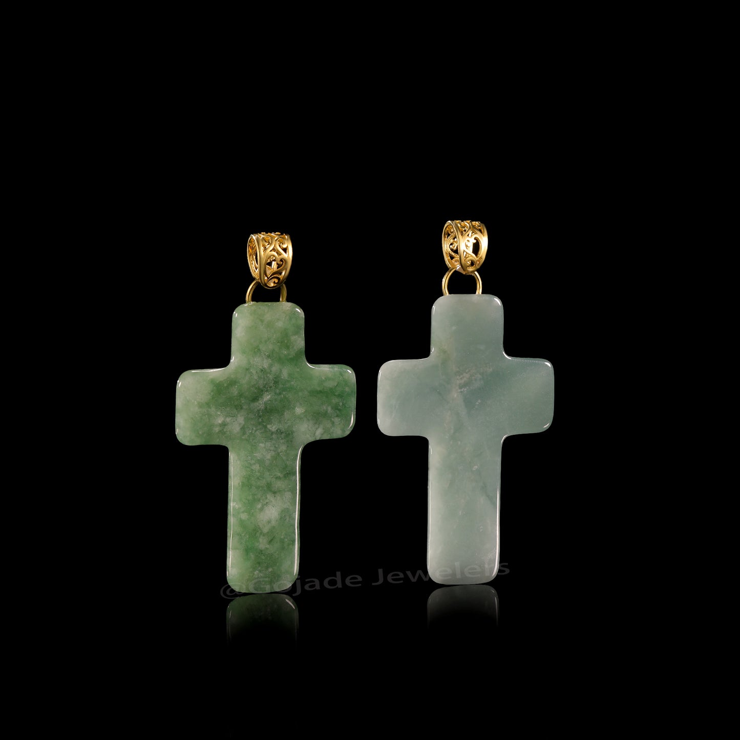 The Cross Jadeite 100% Natural Burma Jade Jadeite With Certificated (S925 Silver Buckle)