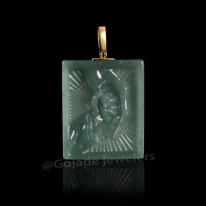 The Hand in hand Jadeite 100% Natural Burma Jade Jadeite With Certificated (S925 Silver Buckle)