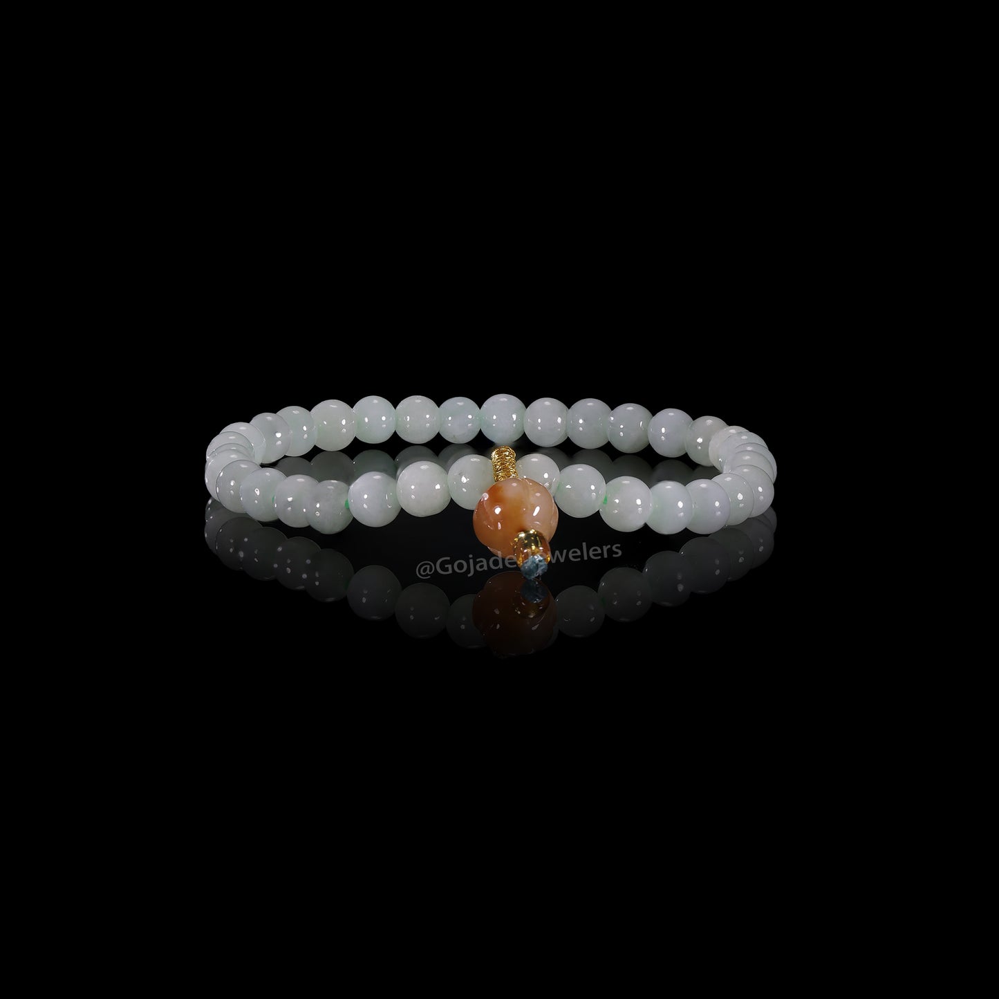 The Green Bead Bracelet 100% Natural Jade Jadeite With Certificated