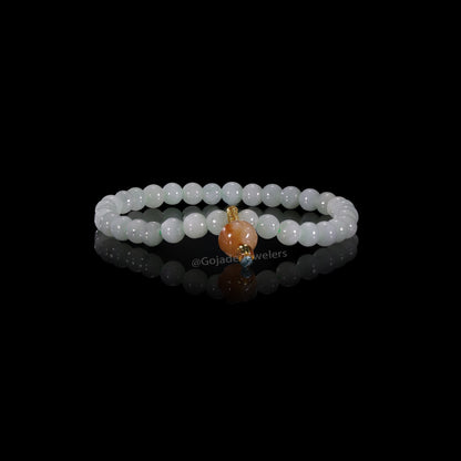 The Green Bead Bracelet 100% Natural Jade Jadeite With Certificated