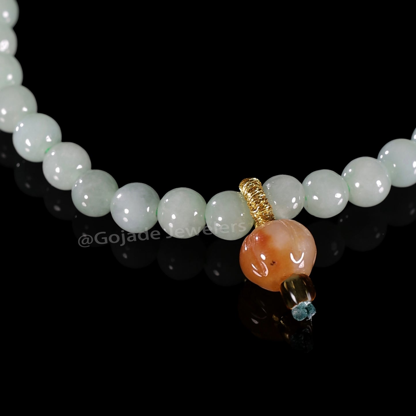 The Green Bead Bracelet 100% Natural Jade Jadeite With Certificated