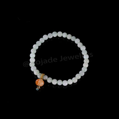 The Green Bead Bracelet 100% Natural Jade Jadeite With Certificated